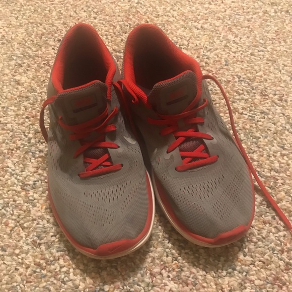 red and gray nikes